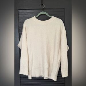 ZARA Oversized Cream Cozy Tie Detail Sweater